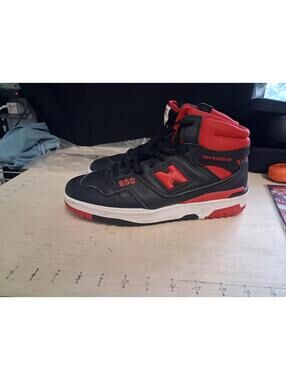 New Balance 650 Black and Red High-Top Sneakers size 10.5